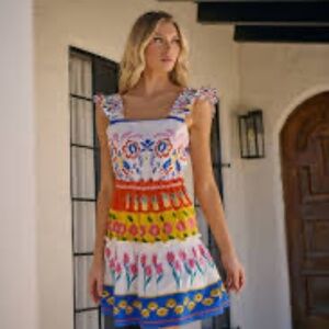 Sugarlips NWT Olympia Floral Ruffle Tiered Mini Dress
